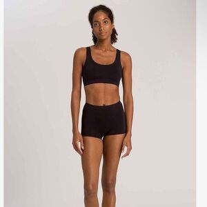 Hanro Touch Feeling Boyshorts Black Large NWT